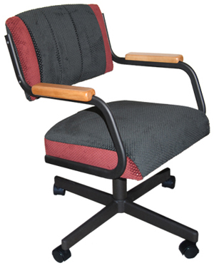 M-111 Caster Chair with Wood Arms Chair