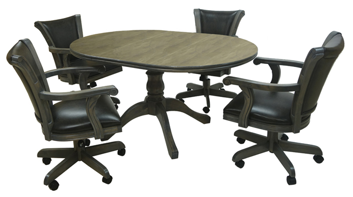 Caribbean Caster Chairs 42x42x60 Wood Table Dinette