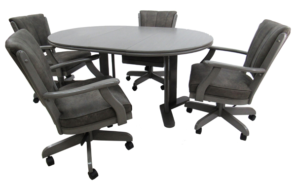 Grey - Classic Caster Chairs 42x42x60 Table Dinette
