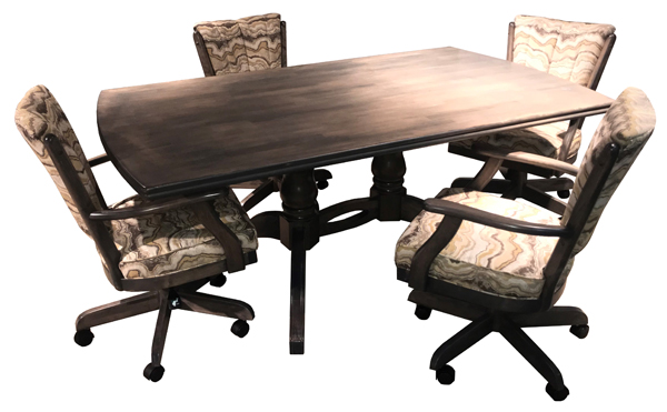 Classic Caster Chairs 42x72 Wood Table Dinette