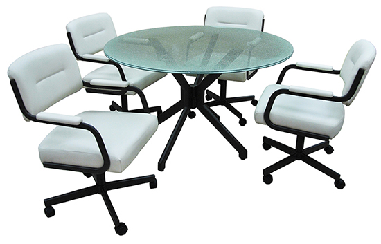 M-110 Caster Chairs 48 Glass Table Dinette