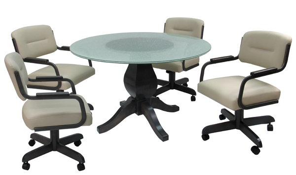 M-115 Caster Chairs 48 Glass Table Dinette