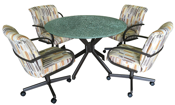 M-60 Caster Chairs 48 Glass Table Dinette