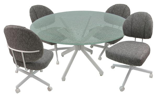 M-75 Caster Chair Crackle or Clear Glass Table Dinette - 2